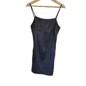 Sofie Rue Slip Dress Size Small Navy Blue animal print